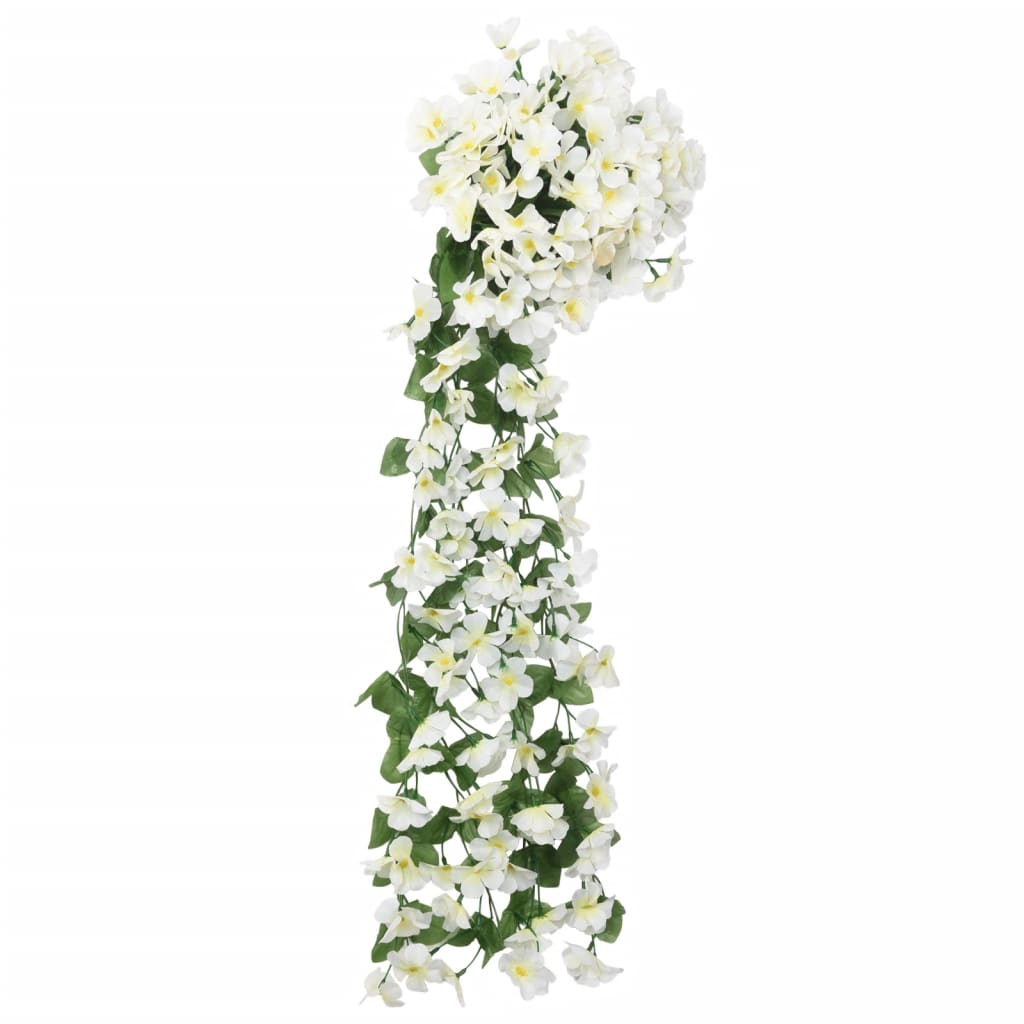 Vidaxl Weihnachtsgirlanden mit Blumen 3 St 85 cm Weiß
