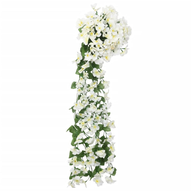 Vidaxl Weihnachtsgirlanden mit Blumen 3 St 85 cm Weiß