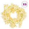 Vidaxl Weihnachtsgirlanden mit Blumen 6 PCs 180 cm Champagnerfarbe
