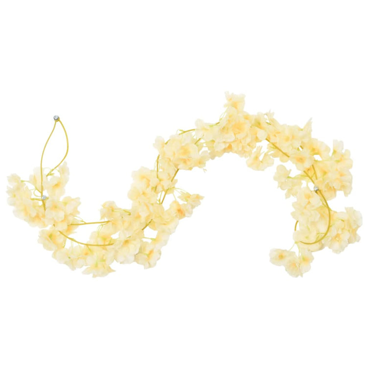 Vidaxl Weihnachtsgirlanden mit Blumen 6 PCs 180 cm Champagnerfarbe