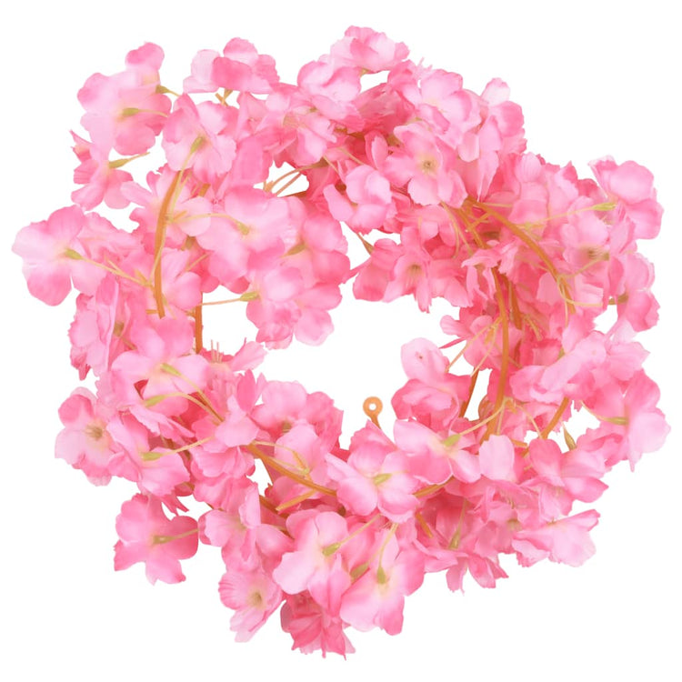 Vidaxl Weihnachtsgirlanden mit Blumen 6 St 180 cm dunkelrosa