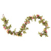Vidaxl Weihnachtsgirlanden mit Blumen 6 St 215 cm Pink