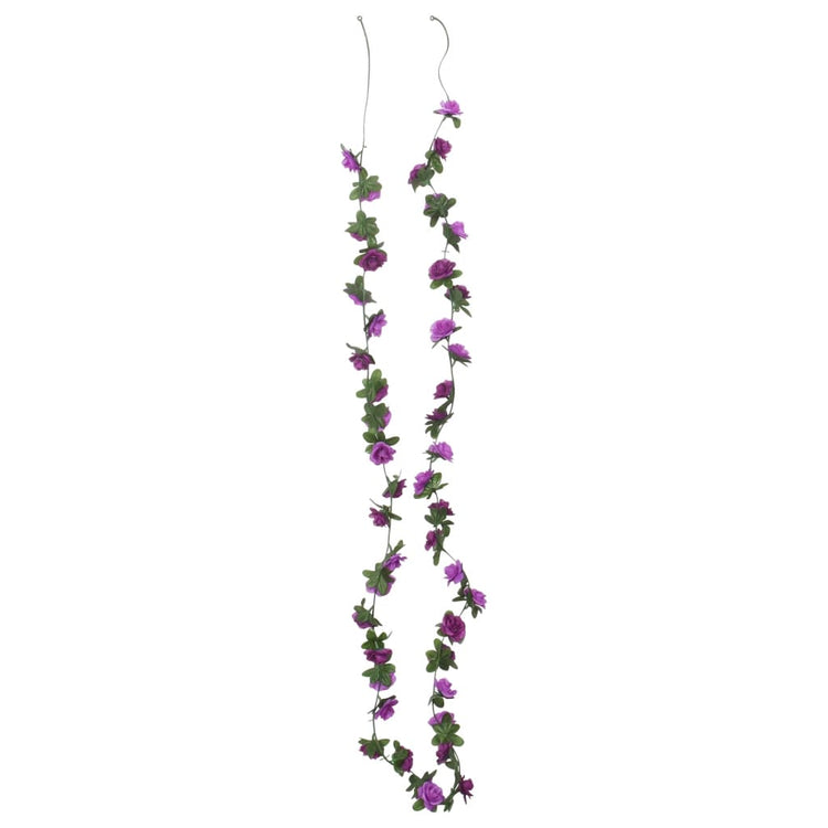 Vidaxl Weihnachtsgirlanden mit Blumen 6 St 240 cm hellviolett