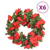 Vidaxl Weihnachtsgirlanden mit Blumen 6 St 240 cm rot