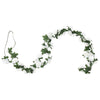 Vidaxl Weihnachtsgirlanden mit Blumen 6 St 240 cm Weiß