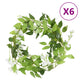 Vidaxl Weihnachtsgirlanden mit Blumen 6 St 200 cm Weiß