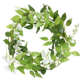 Vidaxl Weihnachtsgirlanden mit Blumen 6 St 200 cm Weiß - afbeelding 2