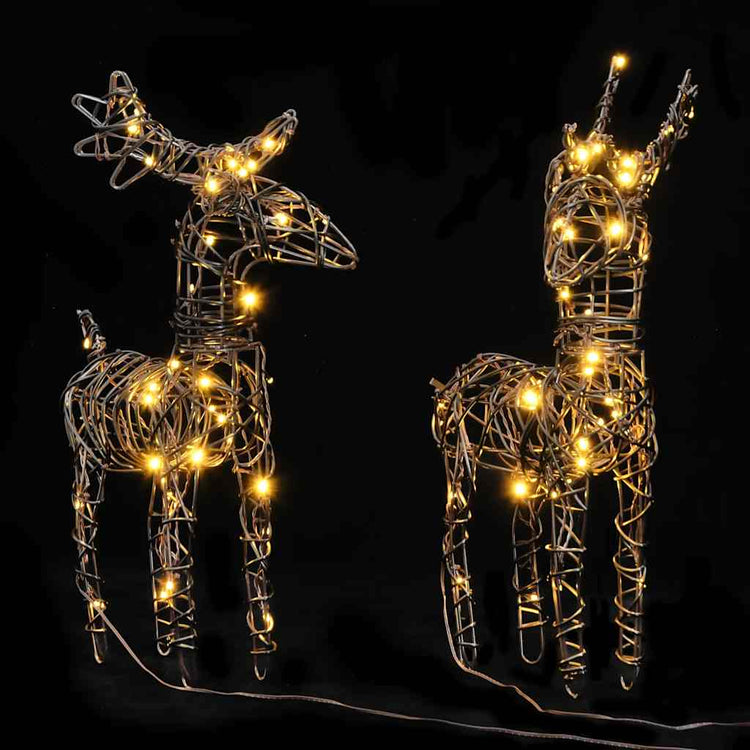 Vidaxl Weihnachtsdekorationen Rentier 6 St 240 LEDs Rattan warmes Weiß