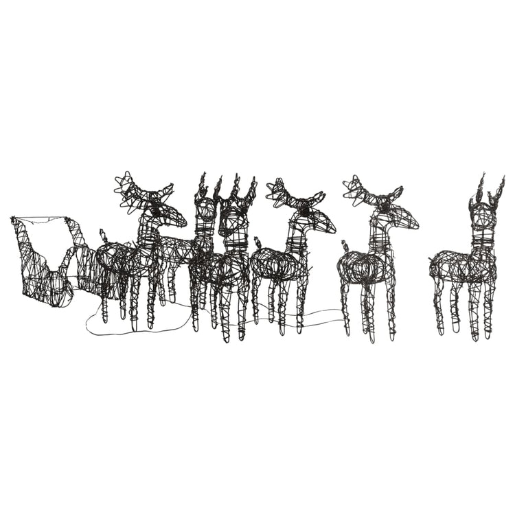 Vidaxl Weihnachtsdekorationen Rentiere und Schlitten 320 LEDs Rattan warmes Weiß