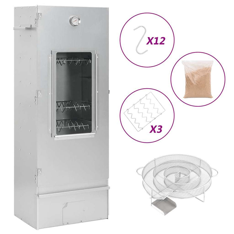 Vidaxl BBQ Smoker mit Kaltrauchgenerator aus verzinktem Stahl