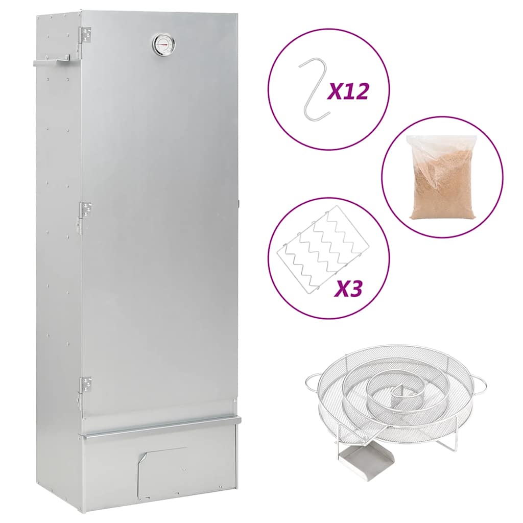 Vidaxl BBQ Smoker mit Kaltrauchgenerator aus verzinktem Stahl