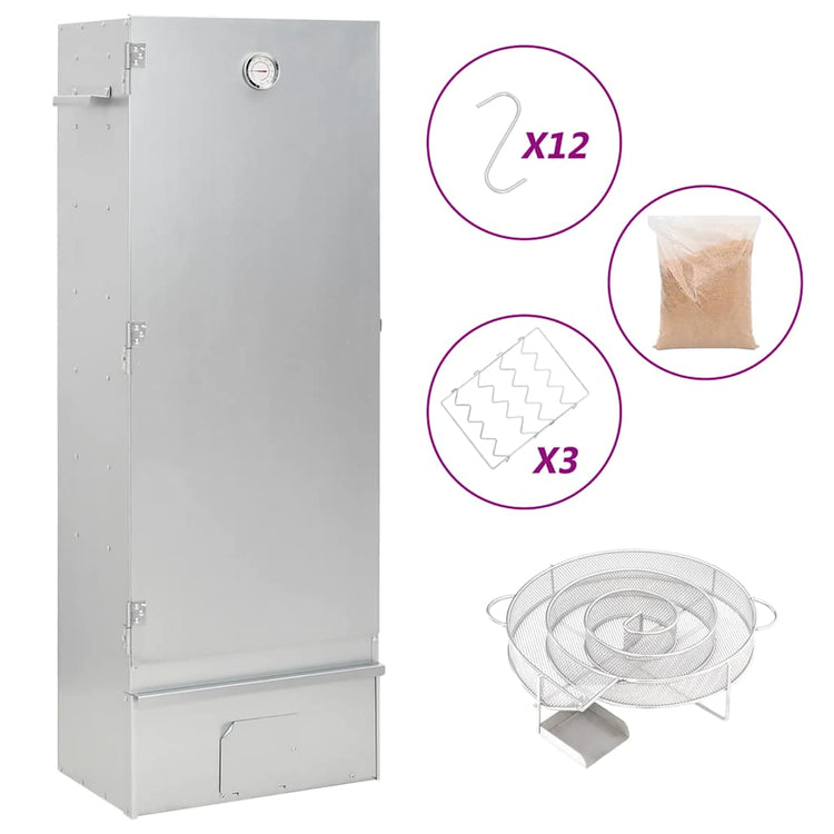 Vidaxl BBQ Smoker mit Kaltrauchgenerator aus verzinktem Stahl