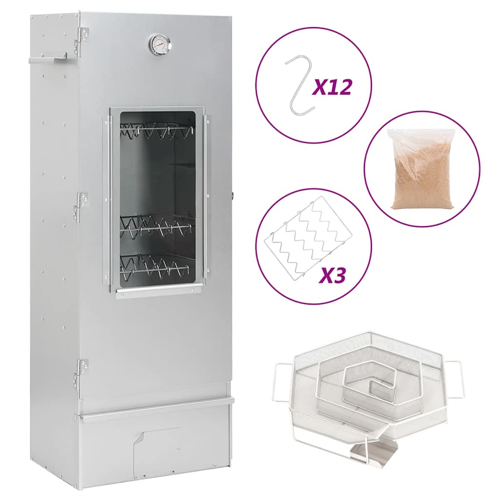Vidaxl BBQ Smoker mit Kaltrauchgenerator aus verzinktem Stahl