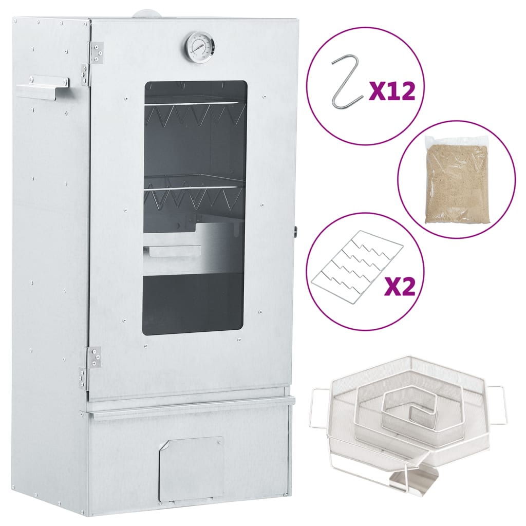 Vidaxl BBQ Smoker mit Kaltrauchgenerator aus verzinktem Stahl