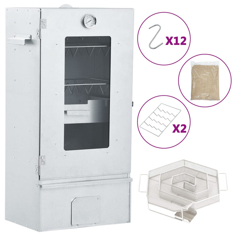 Vidaxl BBQ Smoker mit Kaltrauchgenerator aus verzinktem Stahl