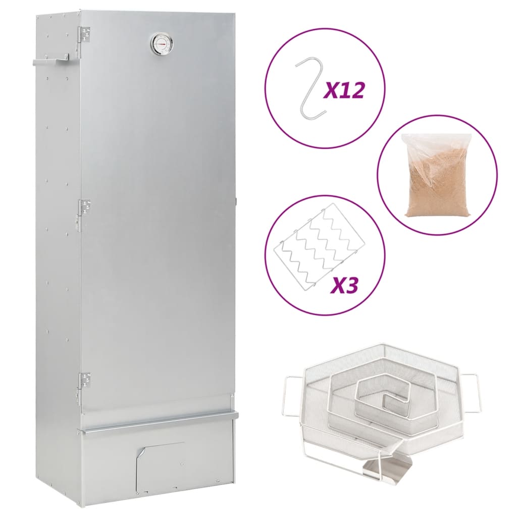 Vidaxl BBQ Smoker mit Kaltrauchgenerator aus verzinktem Stahl
