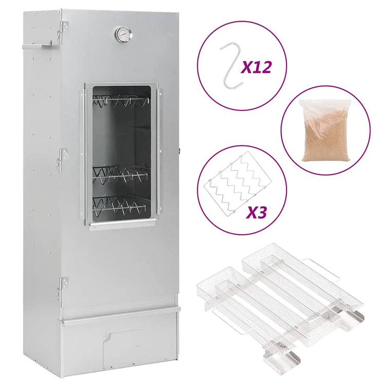 Vidaxl BBQ Smoker mit Kaltrauchgenerator aus verzinktem Stahl