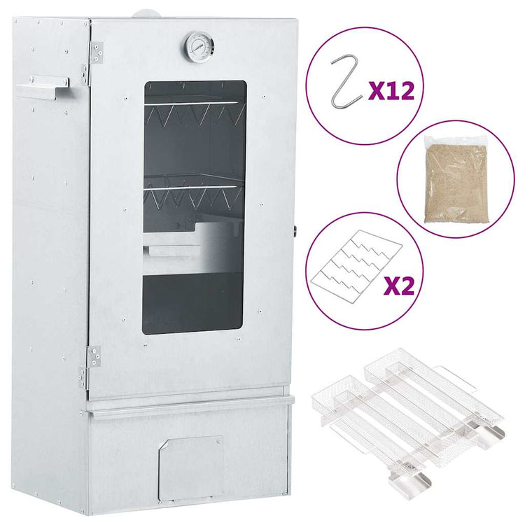 Vidaxl BBQ Smoker mit Kaltrauchgenerator aus verzinktem Stahl