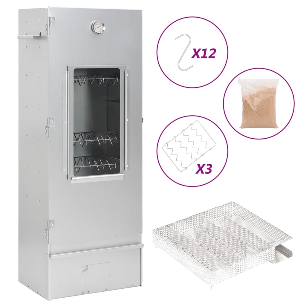 Vidaxl BBQ Smoker mit Kaltrauchgenerator aus verzinktem Stahl
