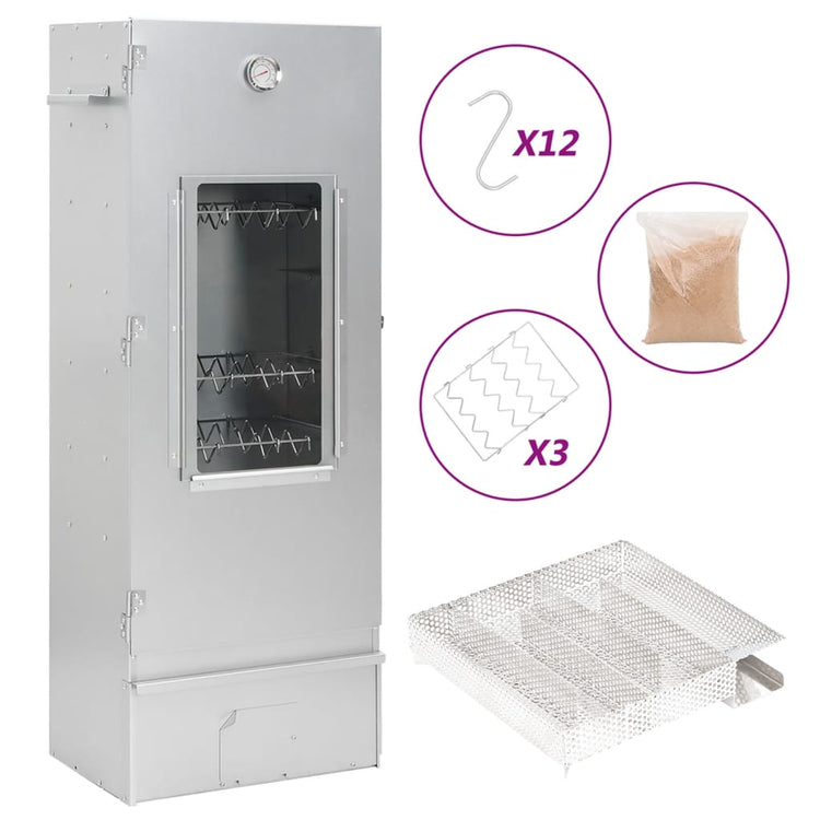 Vidaxl BBQ Smoker mit Kaltrauchgenerator aus verzinktem Stahl