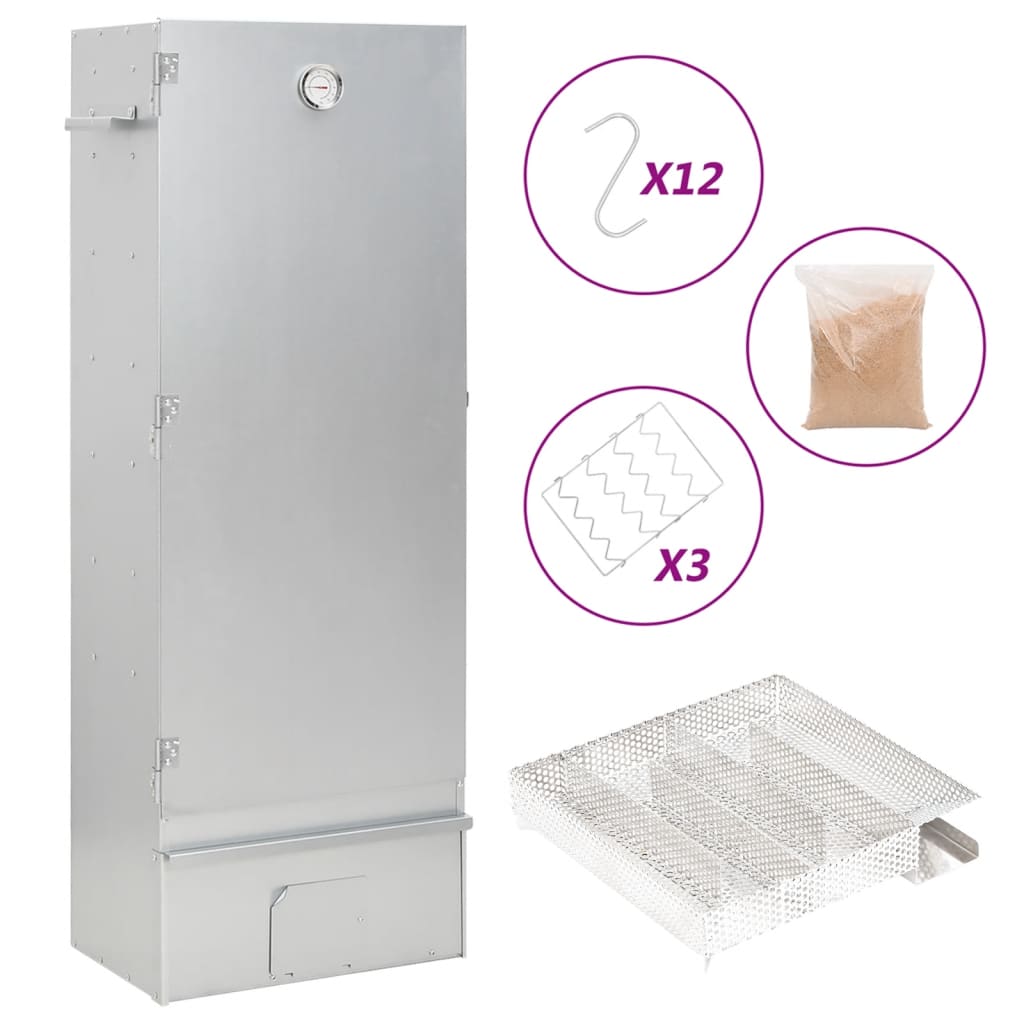 Vidaxl BBQ Smoker mit Kaltrauchgenerator aus verzinktem Stahl