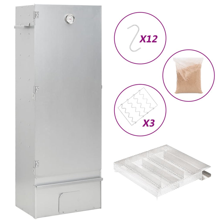 Vidaxl BBQ Smoker mit Kaltrauchgenerator aus verzinktem Stahl