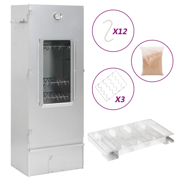 Vidaxl BBQ Smoker mit Kaltrauchgenerator aus verzinktem Stahl