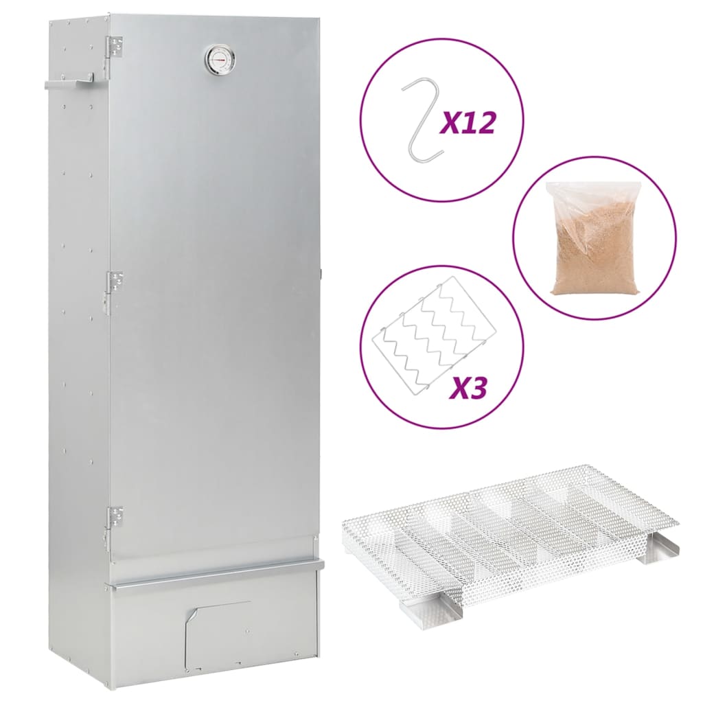 Vidaxl BBQ Smoker mit Kaltrauchgenerator aus verzinktem Stahl