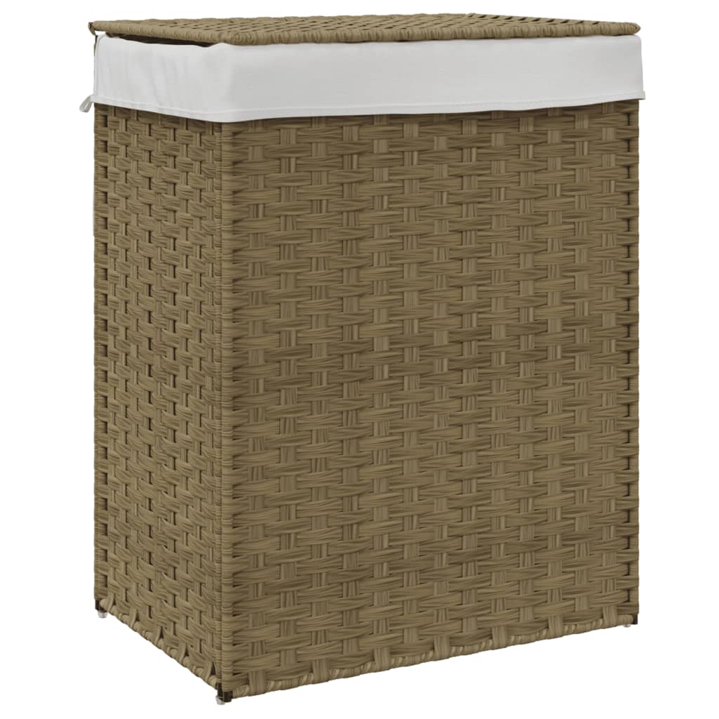Vidaxl -Waschkorb mit Deckel 46x33x60 cm Poly Rattan