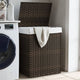 Vidaxl Waschkorb mit Deckel 46x33x60 cm Poly Rattan Dunkelbraun