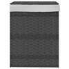 Vidaxl -Waschkorb mit Deckel 46x33x60 cm Poly Rattan Grey