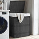 Vidaxl -Waschkorb mit Deckel 46x33x60 cm Poly Rattan Grey