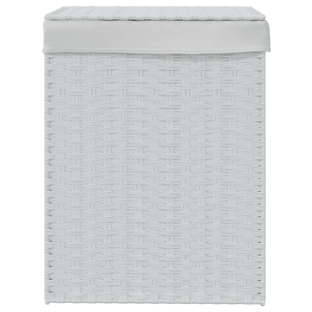Vidaxl Waschkorb mit Deckel 46x33x60 cm Poly Rattan Weiß