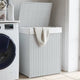 Vidaxl Waschkorb mit Deckel 46x33x60 cm Poly Rattan Weiß