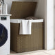 VIDAXL -Waschkorb mit 2 Fächern 53x35x57 cm Poly Rattan