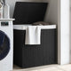 Vidaxl Waschkorb mit 2 Fächern 53x35x57 cm Poly Rattan Schwarz
