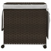 Vidaxl Waschkorb auf Rädern 60x35x60,5 cm Rattan Dunkelbraun
