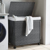 Vidaxl Waschkorb auf Rädern 60x35x60,5 cm Rattan Gray