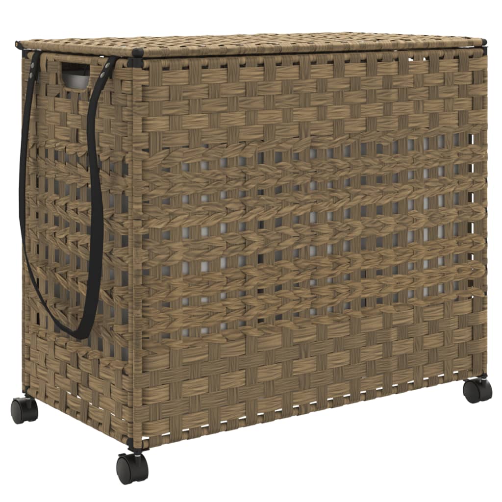 Vidaxl Waschkorb auf Rädern 66x35x60 cm Rattan