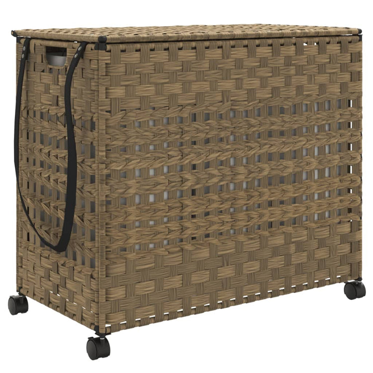 Vidaxl Waschkorb auf Rädern 66x35x60 cm Rattan