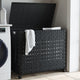 Vidaxl Waschkorb auf Rädern 66x35x60 cm Rattan Schwarz