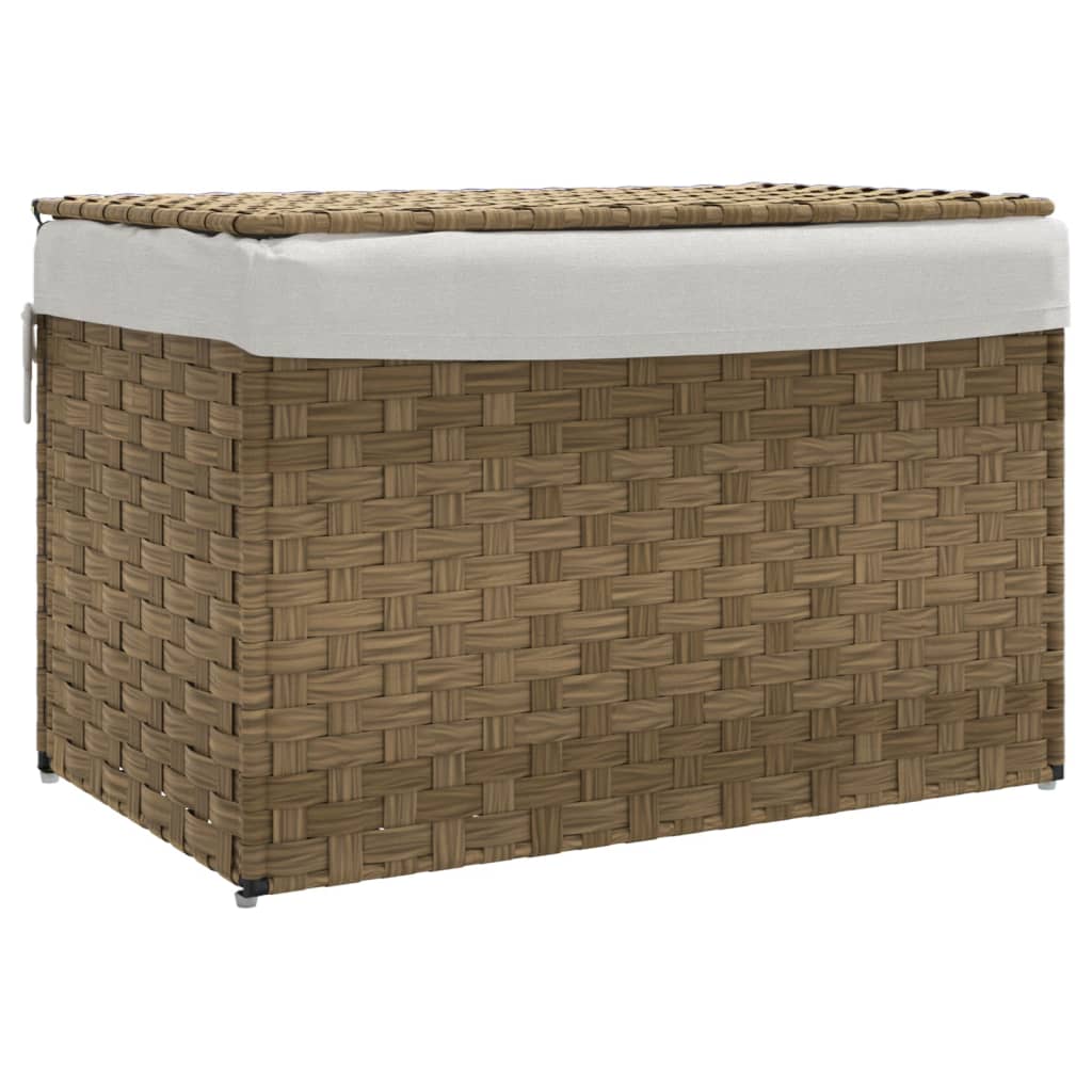 Vidaxl -Waschkorb mit Deckel 55,5 x 35 x 34 cm Poly Rattan