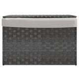 Vidaxl Waschkorb mit Deckel 55,5 x 35 x 34 cm Poly Rattan Grau - afbeelding 3