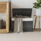 Vidaxl Waschkorb mit Deckel 55,5 x 35 x 34 cm Poly Rattan Grau