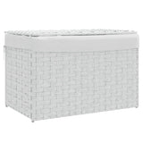 Vidaxl Waschkorb mit Deckel 55,5 x 35 x 34 cm Poly Rattan Weiß - afbeelding 2