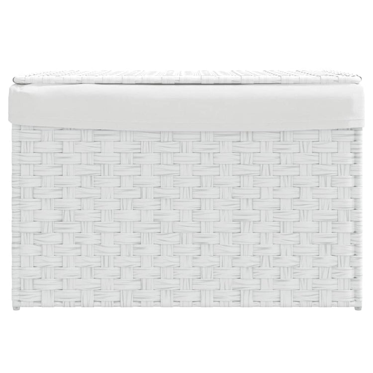Vidaxl Waschkorb mit Deckel 55,5 x 35 x 34 cm Poly Rattan Weiß