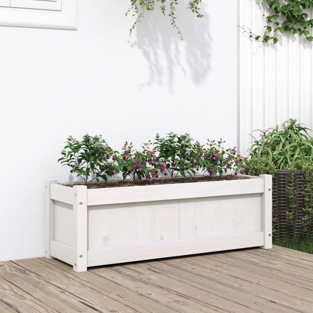 VIDAXL -Planungsbox 90x31x31 cm Festkiefer weiß