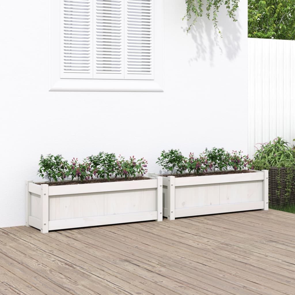 Vidaxl -Pflanzer 2 PC CM Festkiefer weiß