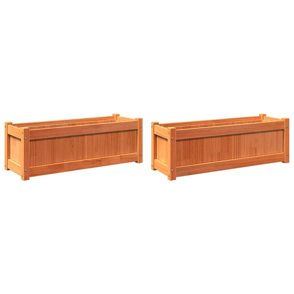 Vidaxl -Pflanzer 2 pc cm Festkiefer Wäsche braun