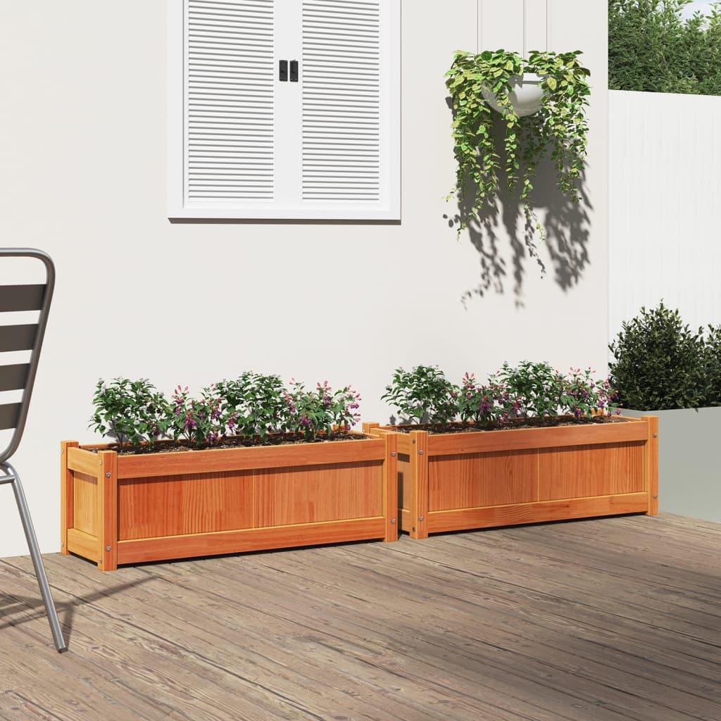 Vidaxl -Pflanzer 2 pc cm Festkiefer Wäsche braun